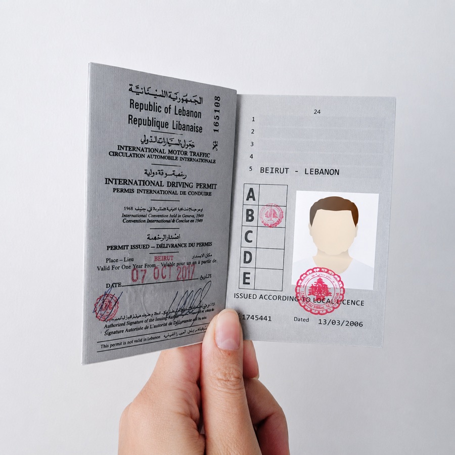 Lebanese International Driving Permit (IDP) booklet issued by ATCL
