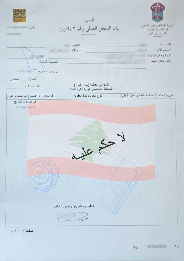 السجل العدلي
